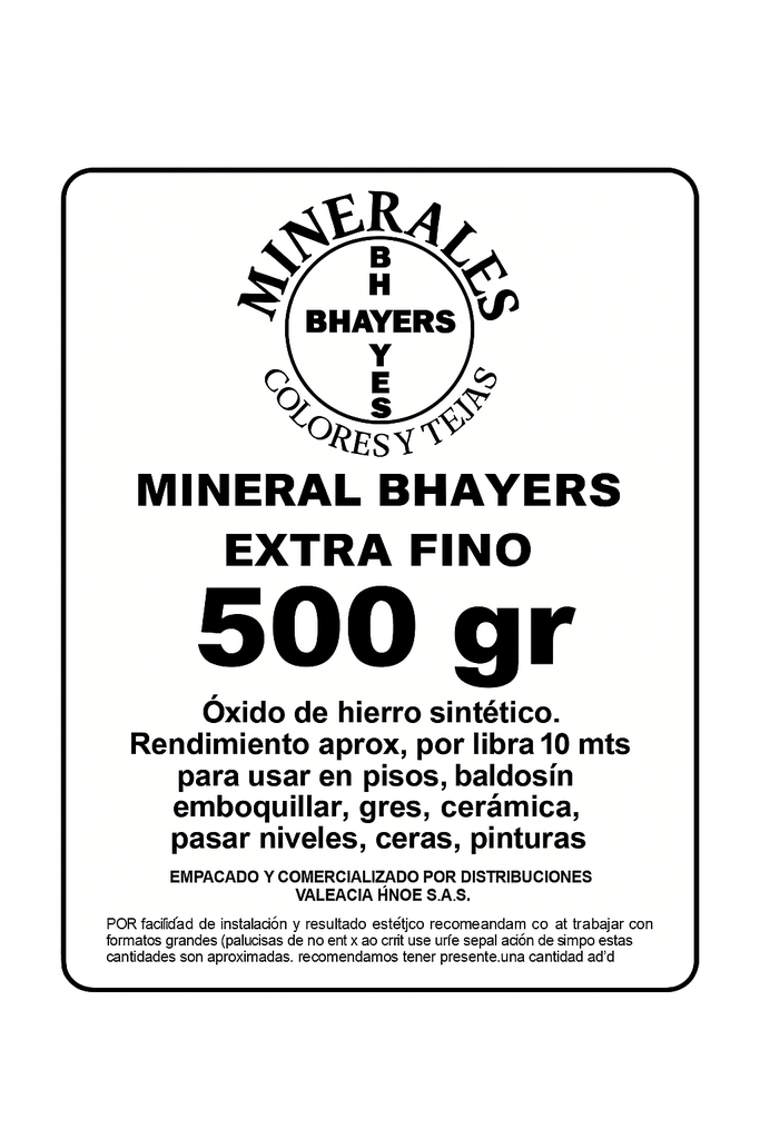 MINERAL BLANCO BHAYERS CAJA 500GR 