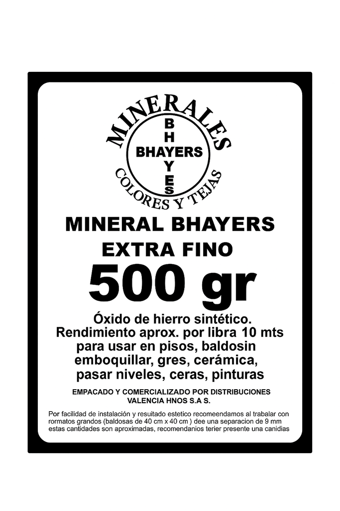 MINERAL NEGRO BHAYERS CAJA 500GR 