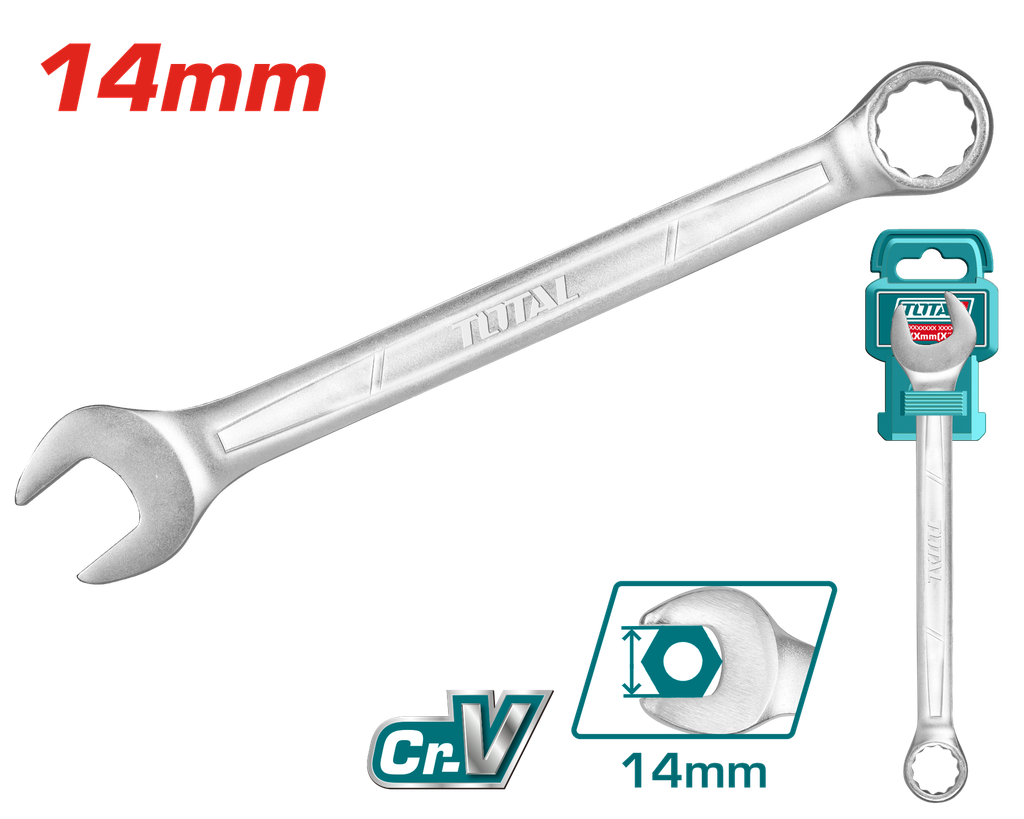 LLAVE MIXTA 14MM CR/V INDUSTRIAL SUPER TOTAL (TCSPA141)