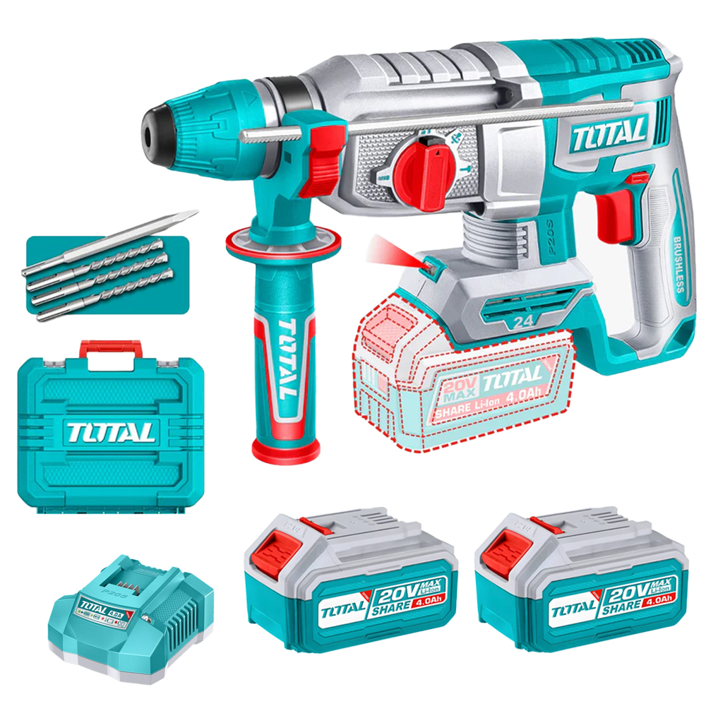 TALADRO ROTOMARTILLO 15/16" 20V SDS PLUS TOTAL  (UTRHLI202482)