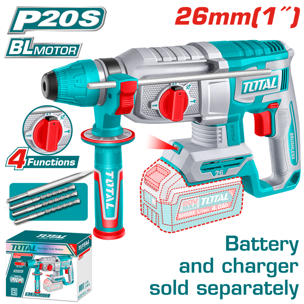 TALADRO ROTOMARTILLO 1"  20V SDS PLUS  (TRHLI26208)