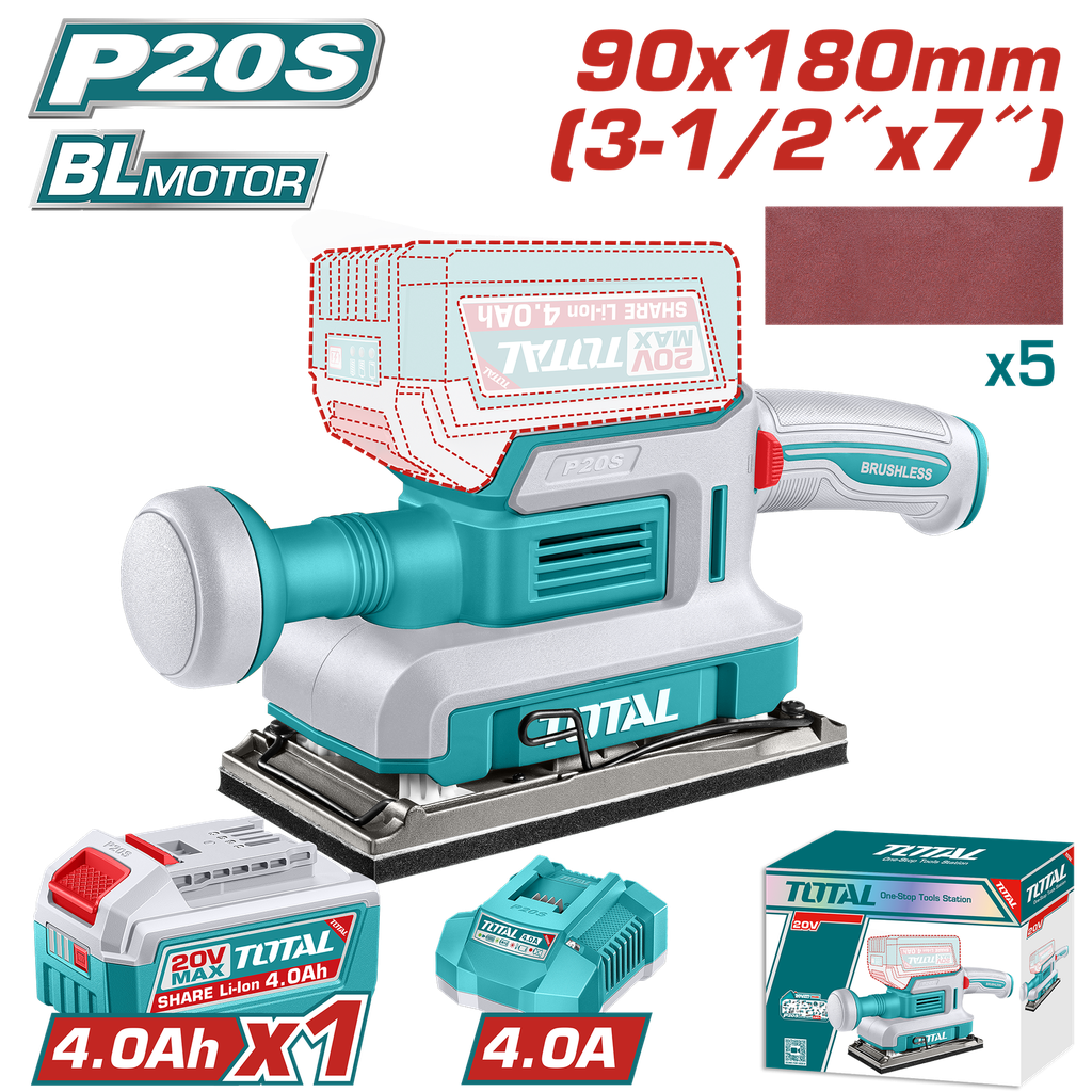LIJADORA DE PALMA INALAMBRICA  3-1/2 X 7" 20V  (UTFSLI20313)
