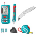 KIT PROBADOR DE CORRIENTE 12V-1000V + MEDIDOR DE DISTANCIAS LASER 100MTS  + METRO 5 MTS + BISTURI NAVAJA 19X 61MM INDUSTRIAL INCLUYE 6 HOJAS DE REPUESTO INDUSTRIAL SUPER TOTAL (TOS250701)