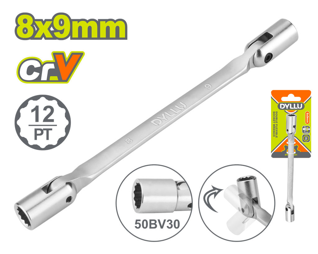 LLAVE COPA FLEXIBLE 8X9MM DYLLU (DTTH2E01)