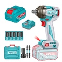 PISTOLA IMPACTO INALAMBRICA 1/2" 42V 460NM CAJA PLASTICA INCLUYE 2 BATERIA, 1 CARGADOR Y ACCESORIOS SUPER TOTAL INDUSTRIAL (UTIWLI42462)