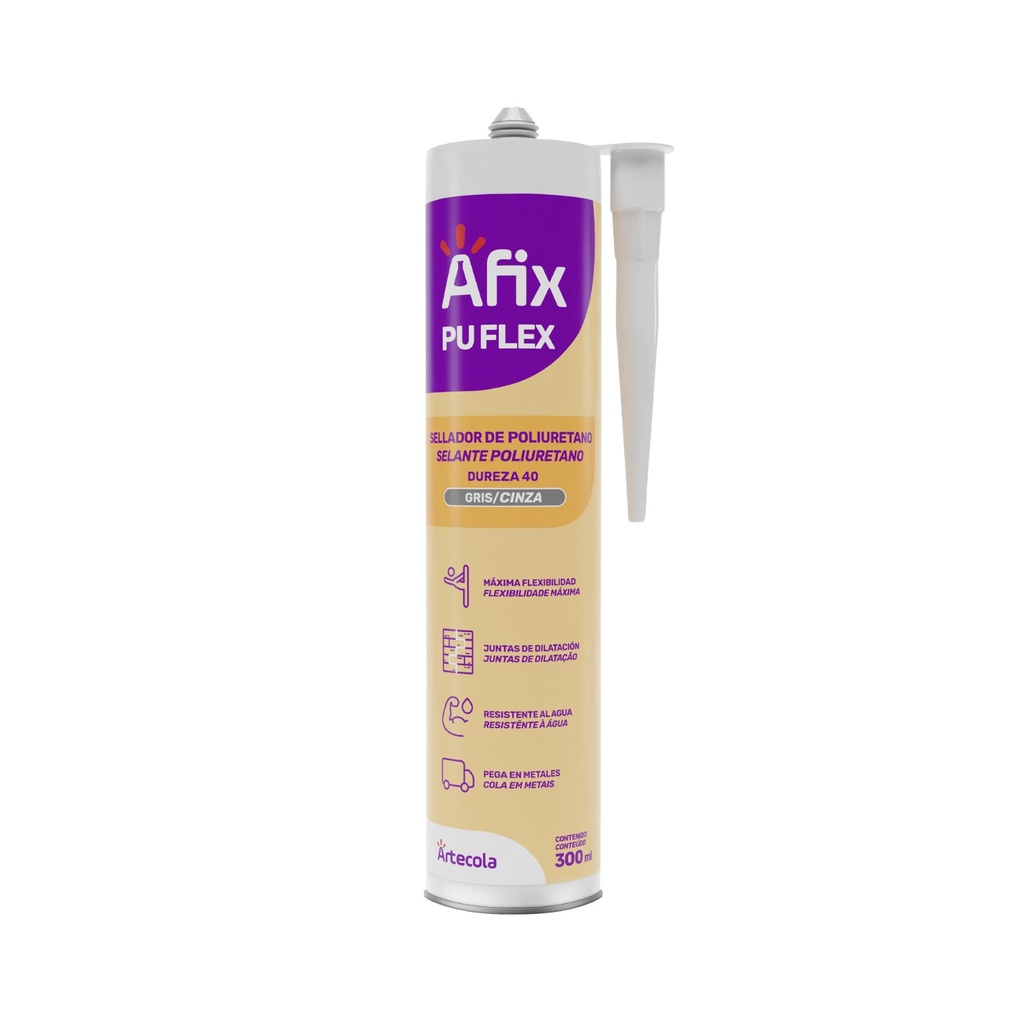 SELLADOR Y ADHESIVO PU FLEX POLIURETANO GRIS X 300ML AFIX PEGADIT (0406034)