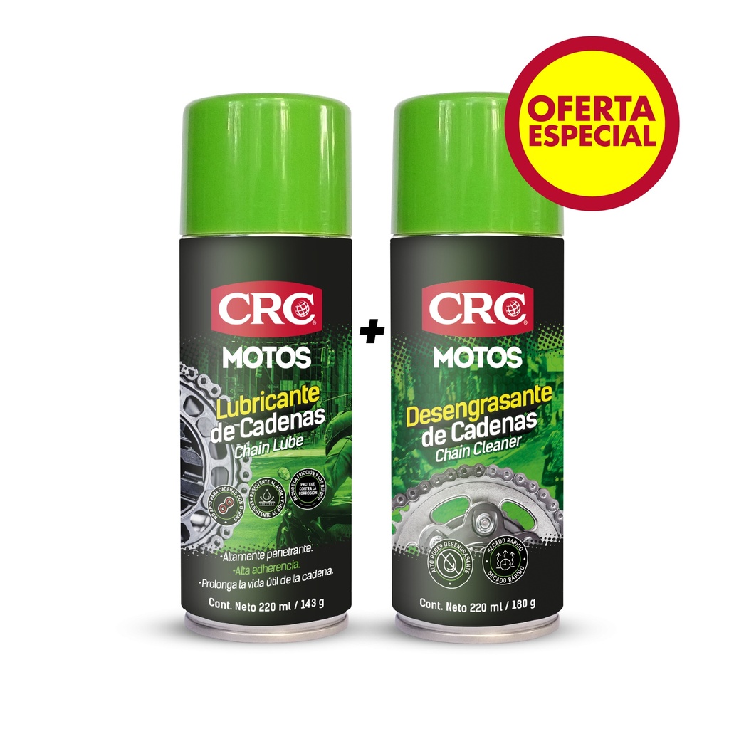 PROMO LUBRICANTE DE CADENAS 220ML + DESENGRASANTE DE CADENAS 220 ML PARA MOTOS (67000048)