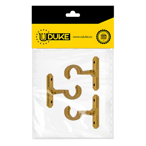 [8735K] ACCESORIO CORTINERO SOPORTE MURO DORADO DE 1/2 PAQ X 3 UDUKE
