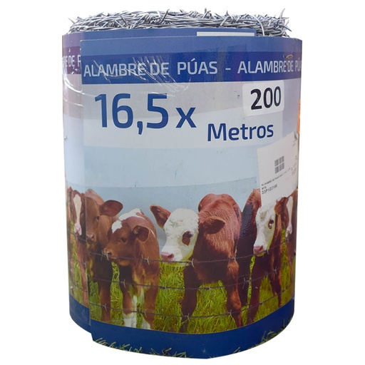 [11235] ALAMBRE DE PUAS GALV. C16.5  X 200 MTS
