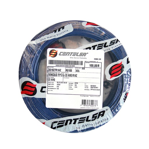 [3464BM] ALAMBRE RIGIDO CENTELSA 10  (AZUL)