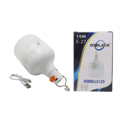 [16820] BOMBILLO LED 15W RECARGABLE DE EMERGENCIA (BBL-20)