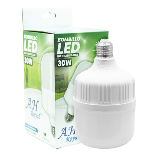 [11523X] BOMBILLO LED 30W LUZ DIA E27 MULTIVOLTAGE (6500K) (T100) (HT80402X) (GARANTIA 2 ANOS)