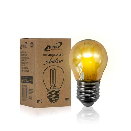 [16695] BOMBILLO LED VINTAGE AMBAR 2W (INFG45)