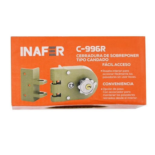 [13793] CHAPA CANDADO INAFER IZQUIERDA SOBREPONER CON ROSETA (996R)(6996RLH)