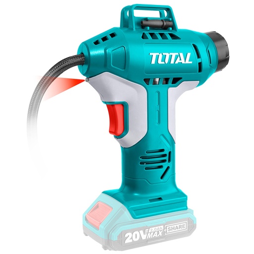 [14909] COMPRESOR MINI INALAMBRICO 20V 150PSI PARA CARRO BATERIA Y CARGADOR NO INCLUIDO TOTAL (TACLI2001)