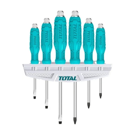 [15500] JUEGO DESTORNILLADORES X 6 PCS DE GOLPE CROMO VANADIUM TOTAL (THGSS35061)