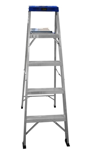 [13645] ESCALERA DE ALUMINIO 4 PELDANOS CAP 150 KILOS USO INDUSTRIAL UDUKE CON PLATAFORMA 140 CMS (HT1314)