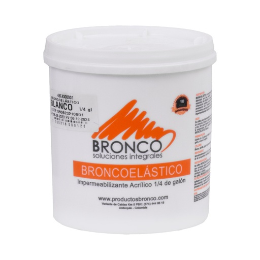 [18468] IMPERMEABILIZANTE ACRILICO 10 AÑOS BRONCOELASTICO CUARTO BLANCO (4BE4300001)