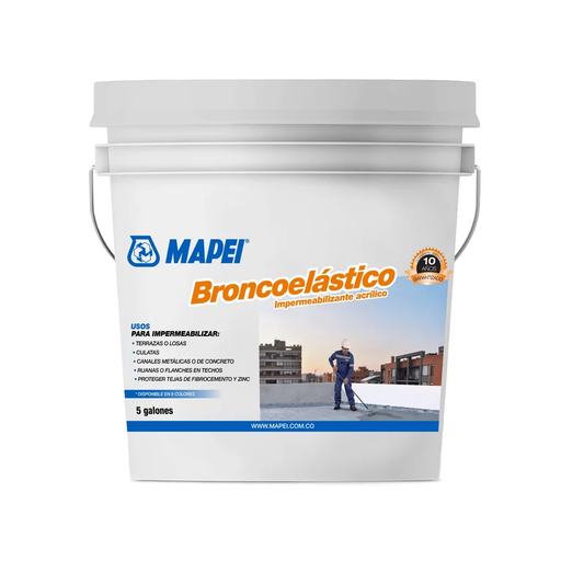 [18475] IMPERMEABILIZANTE ACRILICO 10 AÑOS BRONCOELASTICO CUÑETE GRIS (4BE4300119)