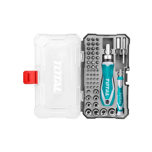 [15673] JUEGO DE DESTORNILLADORES PUNTAS INTERCAMBIABLES X 55 PZS TOTAL (TACSD30556)