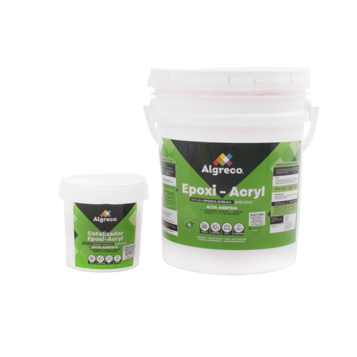 [17198] KIT PINTURA EPOXICA EPOXI ACRYL BASE AGUA BLANCO BRILLANTE CUÑETE (98600105) (ALGRECO)