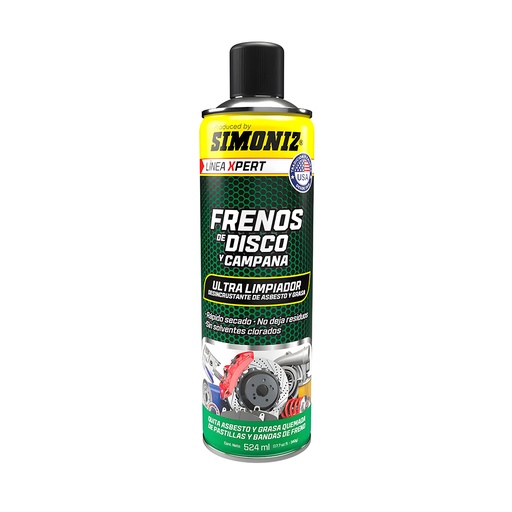 [20631] LIMPIADOR DE FRENOS DE DISCO Y CAMPANA XPERT 524ML SIMONIZ (208892)