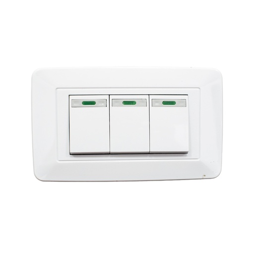 [1644H] LINEA BK BLANCA INCRUSTAR SWICHE TRIPLE CONMUTABLE VHARBOR 110-220(118Z-03 -3WAY) (RETIE-FL)(HT1520) HT20337