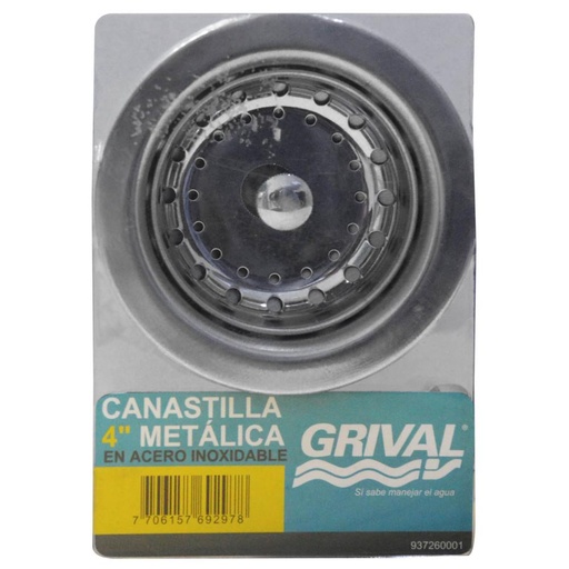 [9786] CANASTILLA LAVAPLATOS METALICA DE 4 ACERO INOX GRIVAL (937260001)