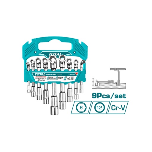 [15556] LLAVE COPA EN L INDUSTRIAL JUEGO X 9 PZS TOTAL (TLASWT0901)