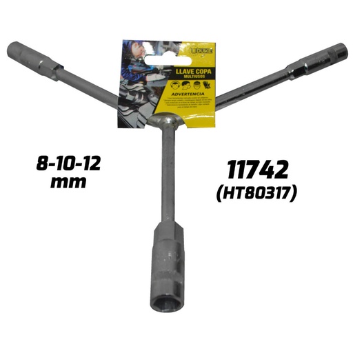 [11742] LLAVE COPA EN Y CON CUADRANTE UDUKE 8-10-12 MM (HT80317)