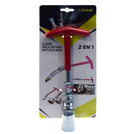 [13534] LLAVE SACA BUJIAS 2 EN 1 ARTICULADA 16MM Y 21MM UDUKE (HT1150)