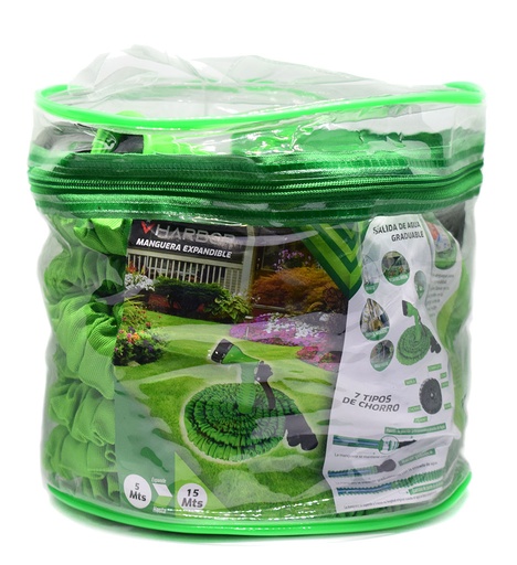 [13629] MANGUERA EXPANDIBLE CON PISTOLA 15 MTS VHARBOR (HT1282)