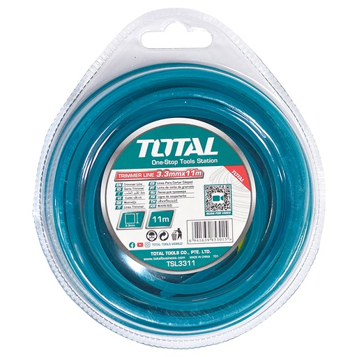 [17380] NYLON GUADAÑADORA  CUADRADO 3,3MM X 11M TOTAL (TSL3311)