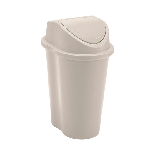 [17299] PAPELERA STYLE TAPA VAIVEN 5L TAUPE RIMAX (8776)
