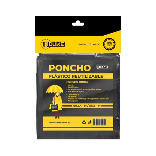 [15064K] PONCHO IMPERMEABLE PARA LLUVIA PLASTICO NINO 10-14 ANOS UDUKE