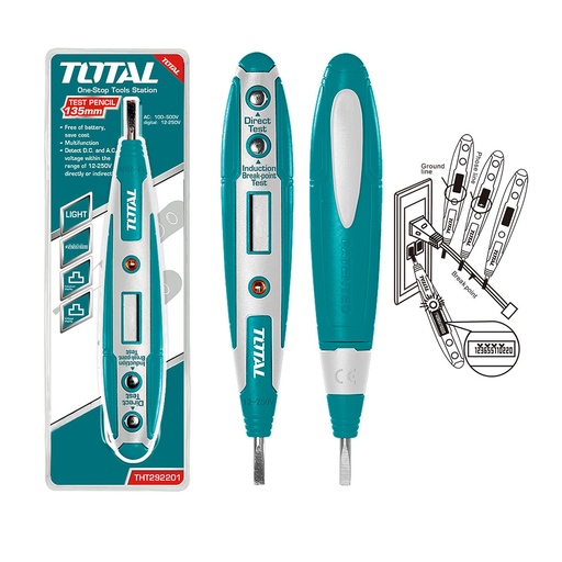 [15468] PROBADOR DE CORRIENTE DIGITAL 12-220V TOTAL (THT292201)