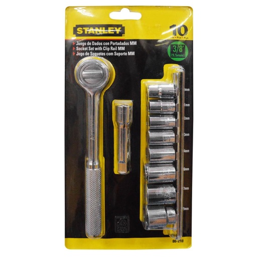 [8230] RACHE CON COPAS STANLEY 3/8 X 10 PCS PULGADA (86-219)