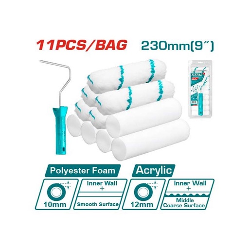 [16594] RODILLO FELPA 4 CON 5 REPUESTOS DE ESPUMA Y 5 DE FELPA TOTAL (THT81121001)