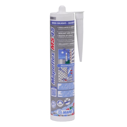 [18479] SELLADOR Y ADHESIVO ELASTICO MAPEFLEX MS45 BLANCO 300 ML (6PB010043)