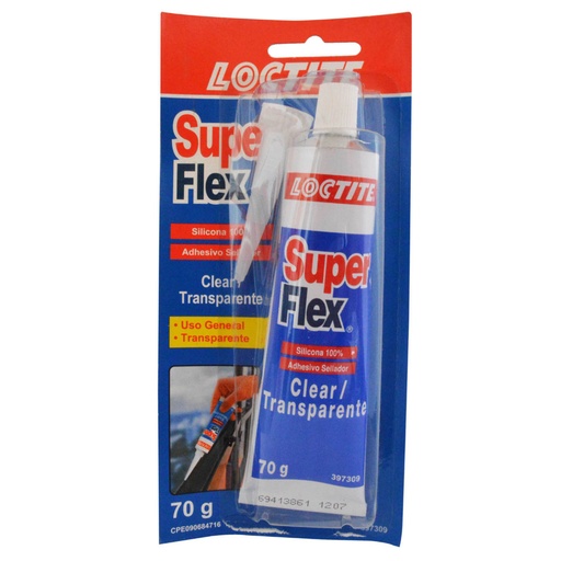 [7543] SILICONA LOCTITE TRASPARENTE SUPER FLEX  X 70 G (397309)
