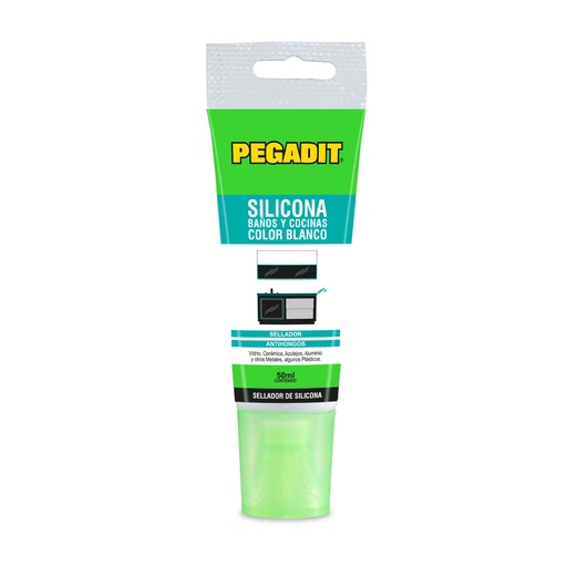 [9938] SILICONA PEGADIT 50ML BLANCA (BANOS Y COCINA) (BOLSA X 12)