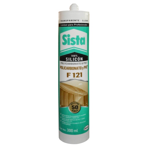[11305] SILICONA TUBO SISTA POLICARBONATO Y PVC TRASPARENTE 300 ML(F121) (2591113)