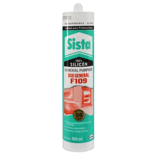 [7633] SILICONA TUBO SISTA USO GENERAL TRASPARENTE 300 ML(SL500) (FT109) (P/PECERA)(2677054)