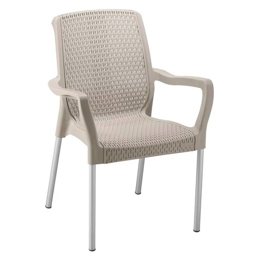 [16074] SILLA SHIA CON BRAZOS TAUPE RIMAX (9404)