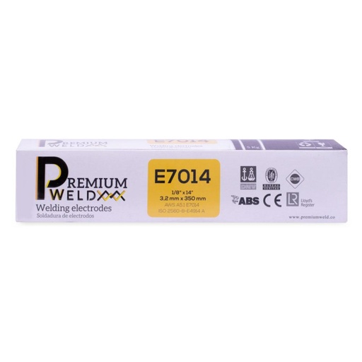[16111] SOLDADURA DE ELECTRODO 7014 - 1/8 CAFE PREMIUM WELD ( CAJA X 5 KLS)