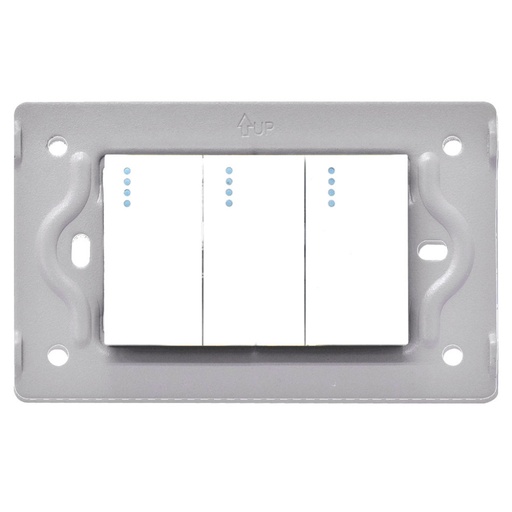 [13133] SWICHE TRIPLE LUXOR BLANCA INTERCAMBIABLE SIN TAPA DUKE ENERGY (V9-009)