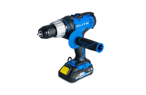 [20290] TALADRO ELITE PERCUTOR DE 1/2 INALAMBRICO ION DE LITIO 20V 1 BATERIA 2AH Y CARGADOR CAJA CARTON (XID19)