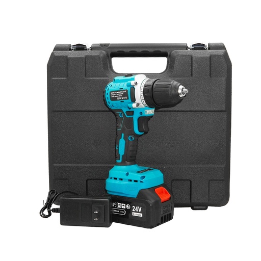 [19761] TALADRO INALAMBRICO 3/8 24V INCLUYE BATERIA Y CARGADOR (HT2184)
