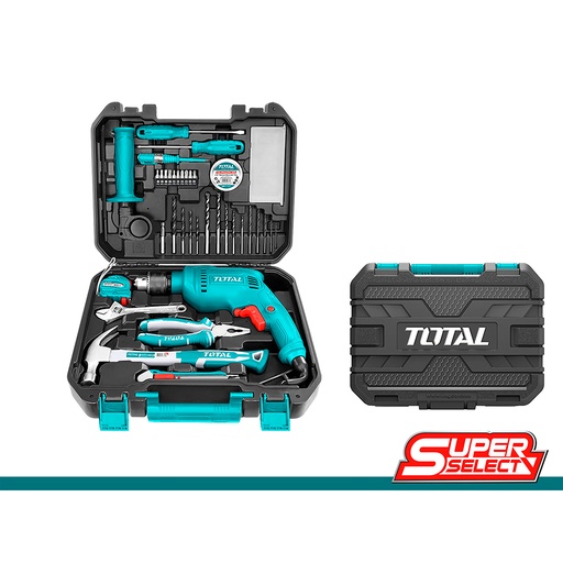 [14776] TALADRO PERCUTOR 1/2 680W V/VARIABLE CON ESTUCHE PLASTICO INCLUYE 115PZS SUPER SELECT TOTAL (UTHKTHP1152)