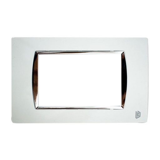 [14396] TAPA LUXOR BLANCA BORDE INTERNO CROMADO DUKE ENERGY (V19-012B)